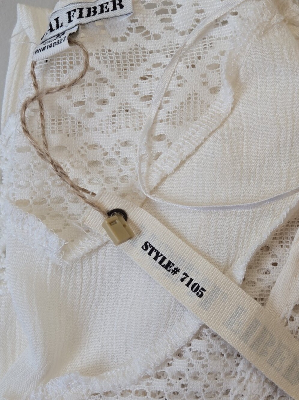 NWT Moral Fiber Boho Ivory Lace Crochet Open Front Top Layering Size Medium - Picture 13 of 13